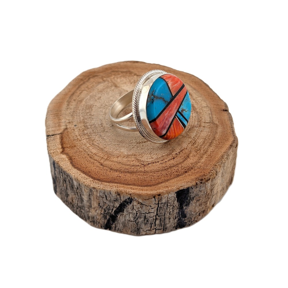 Navajo Women's Ring Sterling Silver Genuine Native Jewelry 8.5 Handmade *** - Picture 4 of 10